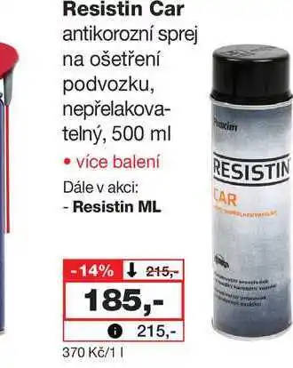 Barvy a laky drogerie Resistin Car antikorozní sprej na ošetření podvozku, nepřelakova- telný, 500 ml nabídka