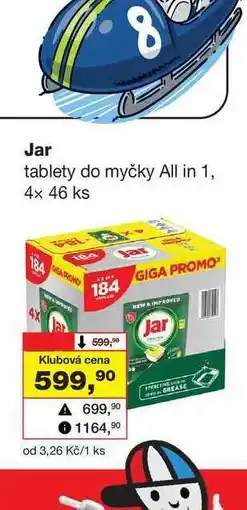 Barvy a laky drogerie Jar tablety do myčky All in 1, 4x 46 ks nabídka