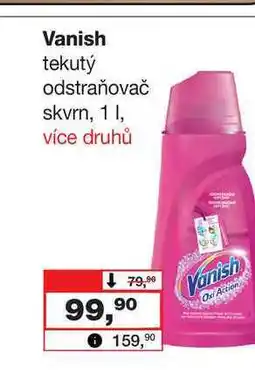 Barvy a laky drogerie Vanish tekutý odstraňovač skvrn, 1l nabídka