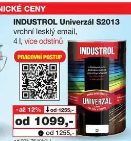 Barvy a laky drogerie INDUSTROL Univerzál S2013 vrchní lesklý email, 4l nabídka