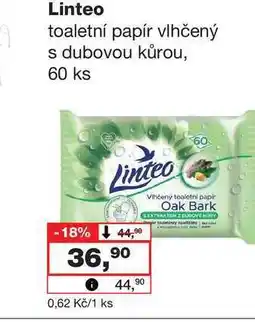 Barvy a laky drogerie Linteo toaletní papír vlhčený s dubovou kůrou, 60 ks nabídka