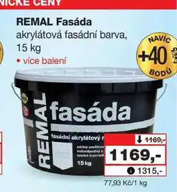 Barvy a laky drogerie REMAL Fasáda akrylátová fasádní barva, 15 kg nabídka