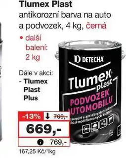Barvy a laky drogerie Tlumex Plast antikorozní barva na auto a podvozek, 4 kg nabídka