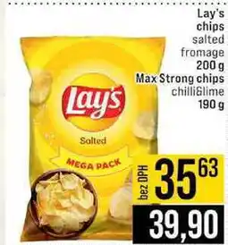 Jip Lay's chips 200 g Max Strong chips 190 g nabídka