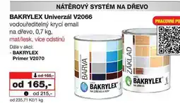 Barvy a laky drogerie BAKRYLEX Univerzál V2066 vodouředitelný krycí email na dřevo, 0,7 kg, mat/lesk nabídka