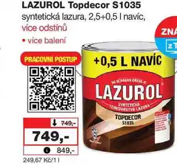 Barvy a laky drogerie LAZUROL Topdecor $1035 syntetická lazura, 2,5l nabídka