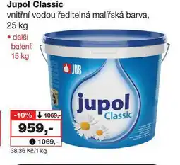 Barvy a laky drogerie Jupol Classic vnitřní vodou ředitelná malířská barva, 25 kg nabídka