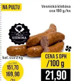 Jip Vesnická klobása cca 180 g/ks nabídka