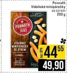 Jip Ponnath Vídeňské minipárečky se sýrem nabídka