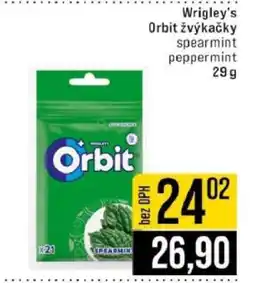 Jip Wrigley's Orbit žvýkačky nabídka