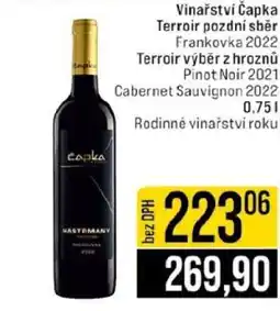 Jip Vinařství Čapka Terroir pozdní sběr nabídka