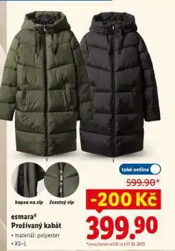 Lidl esmara PROŠÍVANÝ KABÁT nabídka