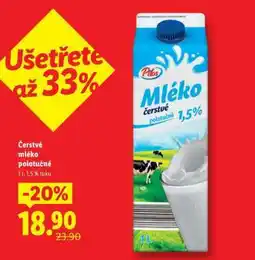 Lidl Pilos Mléko čerstvé polotučné 1,5% nabídka