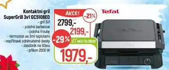 Globus Tefal Kontaktní gril SuperGrill 3v1 GC5108E0 nabídka