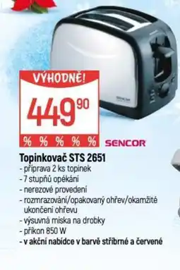 Globus SENCOR Topinkovač STS 2651 nabídka