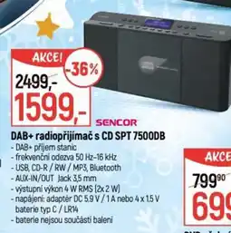 Globus SENCOR DAB+ radiopřijímač s CD SPT 7500DB nabídka