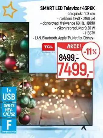 Globus TCL Smart LED Televizor 43P6K nabídka