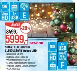 Globus SENCOR Smart LED Televizor SLE50US804B Webos UHD nabídka