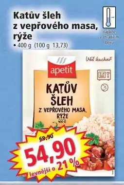 Norma Katův šleh z vepřového masa, rýže nabídka