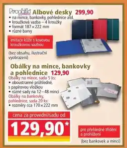 Norma Obálky na mince, bankovky a pohlednice nabídka