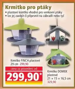Norma Krmítko FINCH plastové nabídka