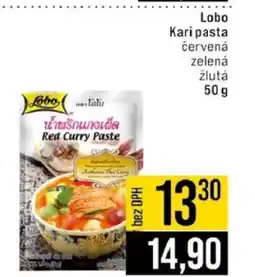 Jip Lobo kari pasta nabídka