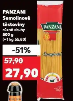 Kaufland PANZANI Semolinové těstoviny nabídka