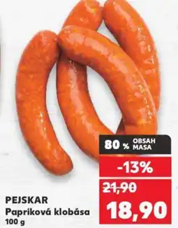 Kaufland PEJSKAR Papriková klobása nabídka