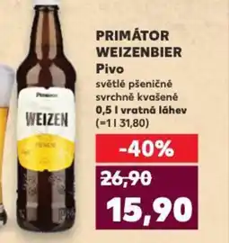 Kaufland PRIMÁTOR WEIZENBIER Pivo nabídka