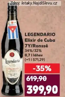 Kaufland LEGENDARIO Elixir de Cuba 7Y/Ronssé 34%/32% nabídka