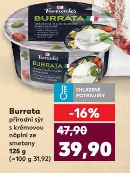 Kaufland Burrata přírodní sýr s krémovou náplní ze smetany nabídka
