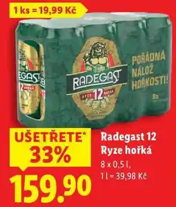 Lidl Radegast 12 Ryze hořká, 8x 0,5 l nabídka