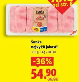 Lidl Šunka nejvyšší jakosti, 300 g nabídka