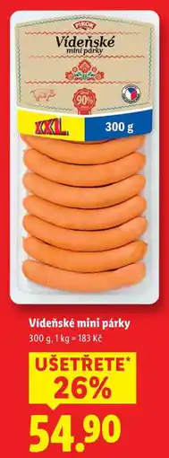 Lidl Vídeňské mini párky, 300 g nabídka