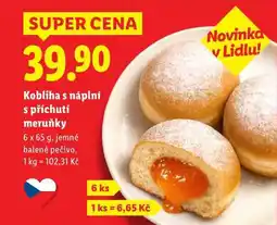 Lidl Kobliha s náplní s příchutí meruňky, 6x 65 g nabídka