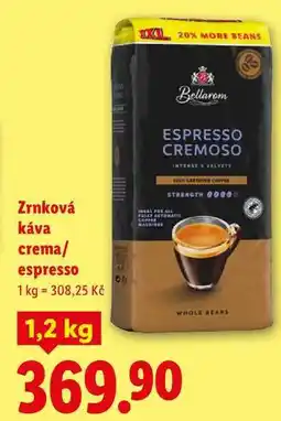 Lidl Zrnková káva crema/espresso, 1,2 kg nabídka