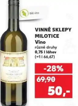Kaufland VINNÉ SKLEPY MILOTICE Víno nabídka