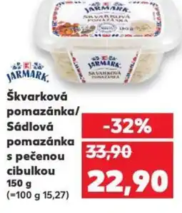 Kaufland Škvarková pomazánka/ Sádlová pomazánka s pečenou cibulkou nabídka