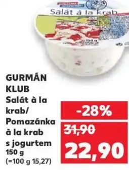 Kaufland GURMÁN KLUB Salát à la krab/ Pomazánka à la krab s jogurtem nabídka