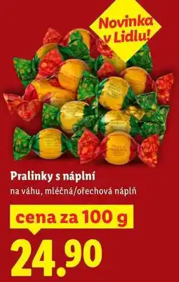 Lidl Pralinky s náplní, cena za 100 g nabídka