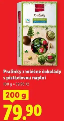 Lidl Pralinky z mléčné čokolády s pistáciovou náplní, 200 g nabídka