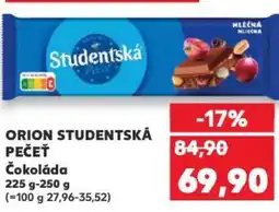 Kaufland ORION STUDENTSKÁ PEČEŤ Čokoláda nabídka