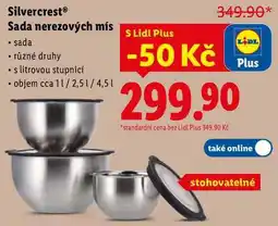 Lidl Silvercrest Sada nerezových mís nabídka