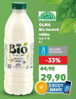 Kaufland OLMA Bio čerstvé mléko tuk 4 % nabídka