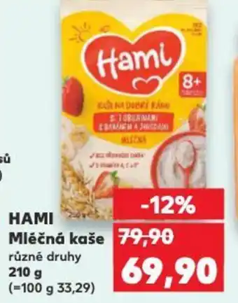 Kaufland HAMI Mléčná kaše nabídka