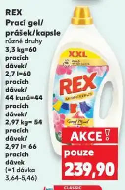 Kaufland REX Prací gel/ prášek/kapsle nabídka
