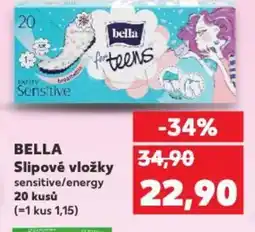 Kaufland BELLA Slipové vložky sensitive/energy nabídka