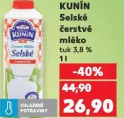 Kaufland KUNIN Selské čerstvé mléko nabídka