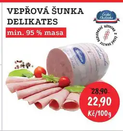 RABBIT řeznictví VEPŘOVÁ ŠUNKA DELIKATES min. 95 % masa 100g nabídka