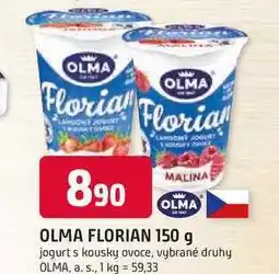 Trefa OLMA FLORIAN 150 g jogurt s kousky ovoce, vybrané druhy nabídka